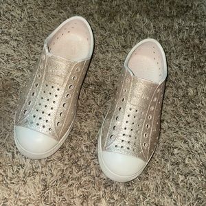 Native size 13 gold glitter shoes